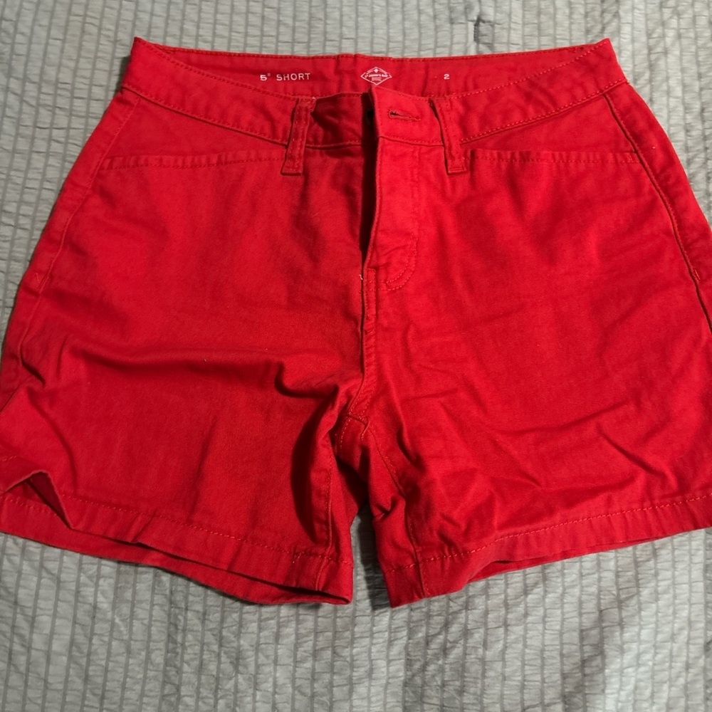 Red cotton shorts